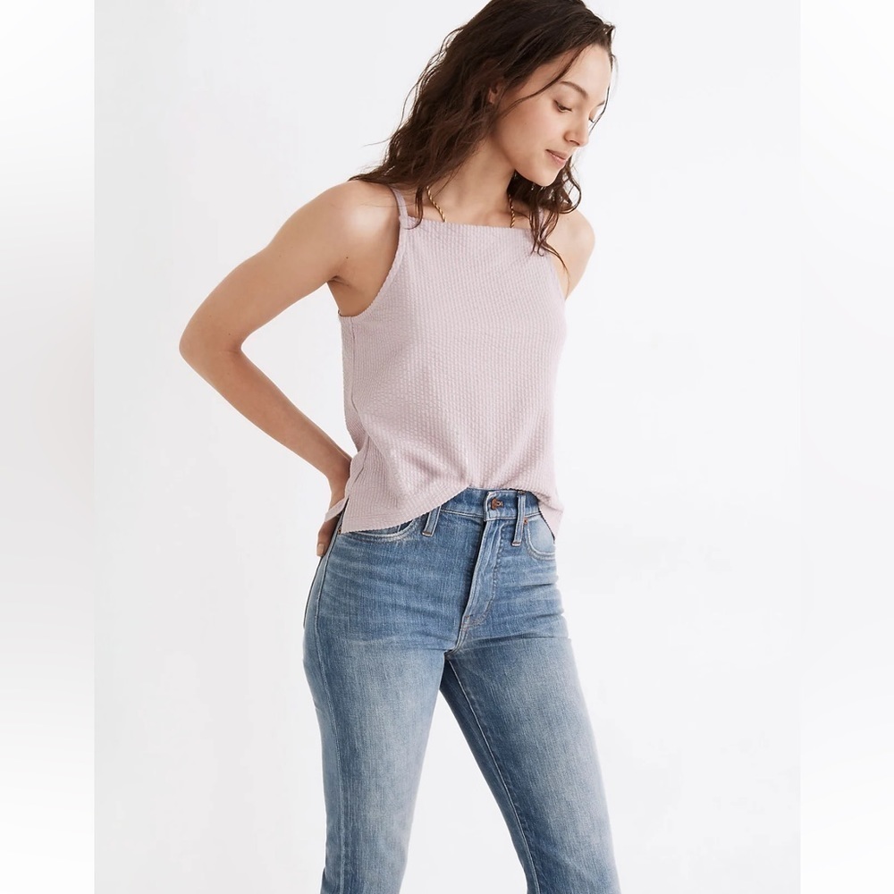 NEW MADEWELL Seersucker Apron Tank Top With Square Neck Relaxed Fit Classic M